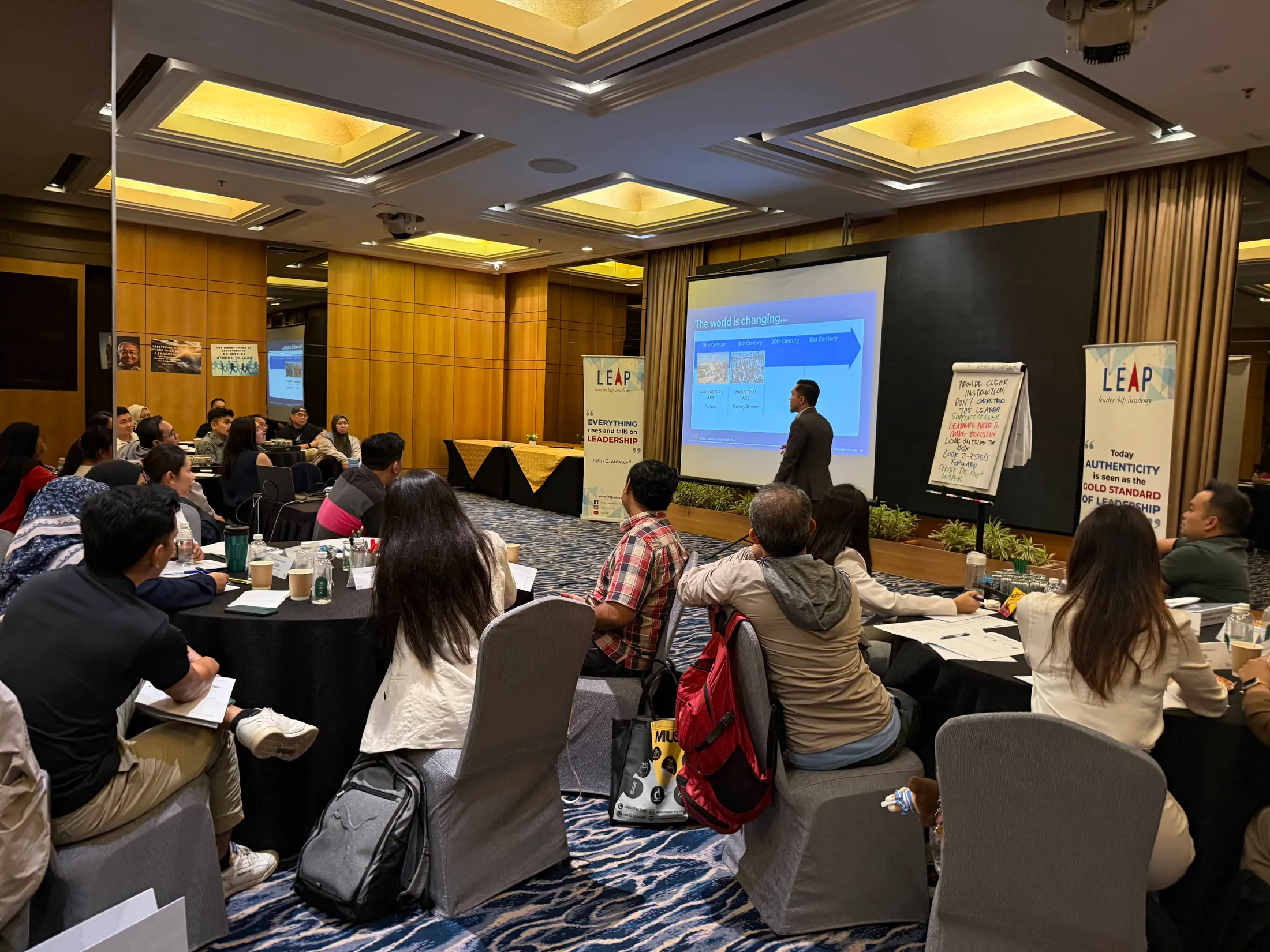 Participants listening during an MDP leadership session